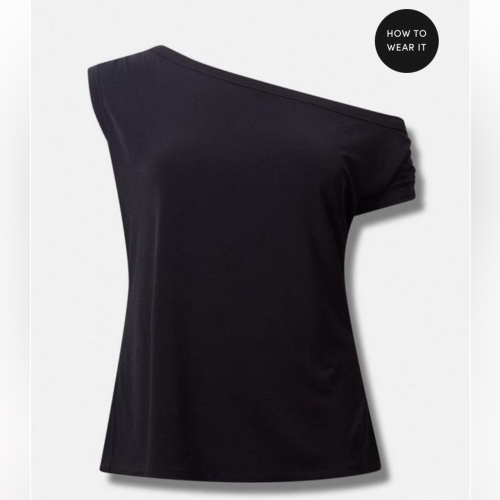 Torrid Black One-Shoulder Top
